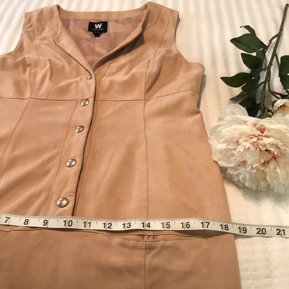 W By Worth 100% Genuine Leather Suede Sleeveless Tunic Dress Size 4 - Picture 10 of 13